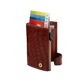 Furbo Croco leren RFID pasjeshouder met papier- en kleingeldvak