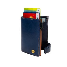 Furbo Vegetale Color leren RFID pasjeshouder (bruin) met papier- en kleingeldvak