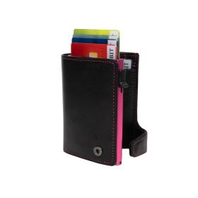Furbo Vegetale Color leren RFID pasjeshouder (fuchsia) met papier- en kleingeldvak