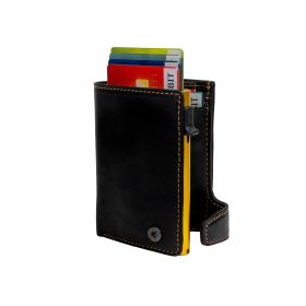 Furbo Vegetale Color leren RFID pasjeshouder (geel) met papier- en kleingeldvak