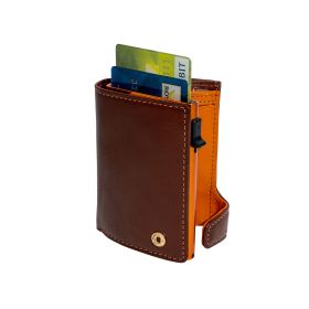 Furbo Vegetale Color leren RFID pasjeshouder (oranje) met papier- en kleingeldvak