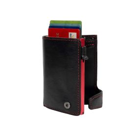 Furbo Vegetale Color leren RFID pasjeshouder (rood) met papier- en kleingeldvak