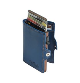 Furbo Vegetale Color leren RFID pasjeshouder (bruin) met papiergeld- en buitenvak