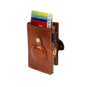 Furbo Van Gogh leren RFID pasjeshouder met AirTag vak, papiergeld- en buitenvak