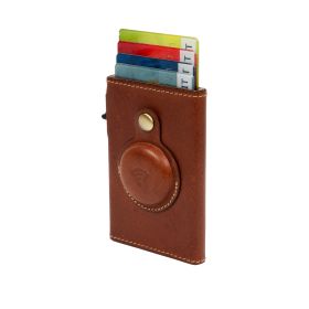 Furbo leren RFID pasjeshouder slim met AirTag vak en buitenvak