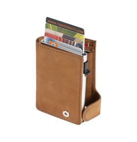 Furbo Vintage leren RFID pasjeshouder met papier- en kleingeldvak