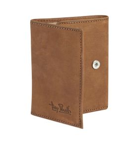 Furbo Pure Mini Vintage leren 3-luik pasjeshouder met papier- en kleingeldvak