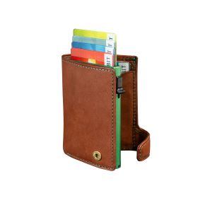 Furbo Vegetale Color leren RFID pasjeshouder (groen) met papier- en kleingeldvak