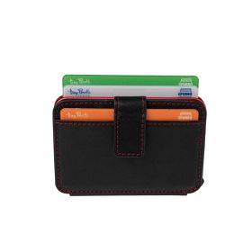 Furbo Evo Vegetale Color leren RFID pasjeshouder (rood) met papiergeldvak en buitenvakken