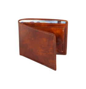 Van Gogh leren billfold met kleingeldvak, large