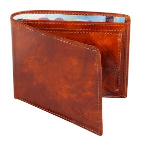 Van Gogh leren billfold met kleingeldvak, large