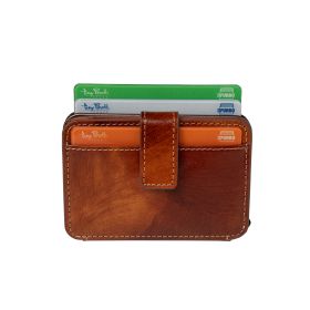 Furbo Evo Van Gogh leren RFID pasjeshouder met papier- en kleingeldvak en buitenvakken