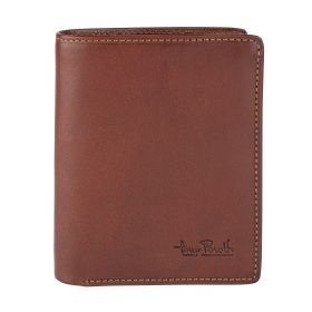 Vegetale leren hoge billfold met kleingeldvak, medium