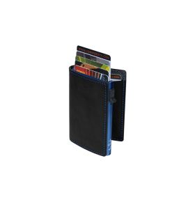 Furbo Fucheccio leren RFID pasjeshouder (blauw) slim met papiergeldvak