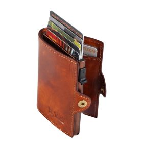 Van Gogh leren billfold met kleingeldvak, large